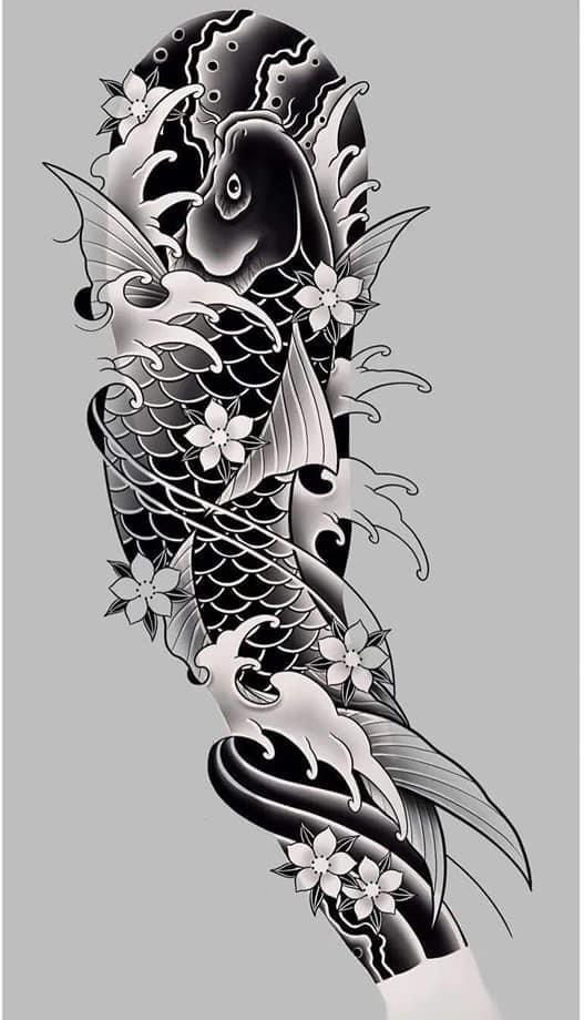 鯉魚紋身新設(shè)計(jì)，友情與陪伴的溫馨故事展